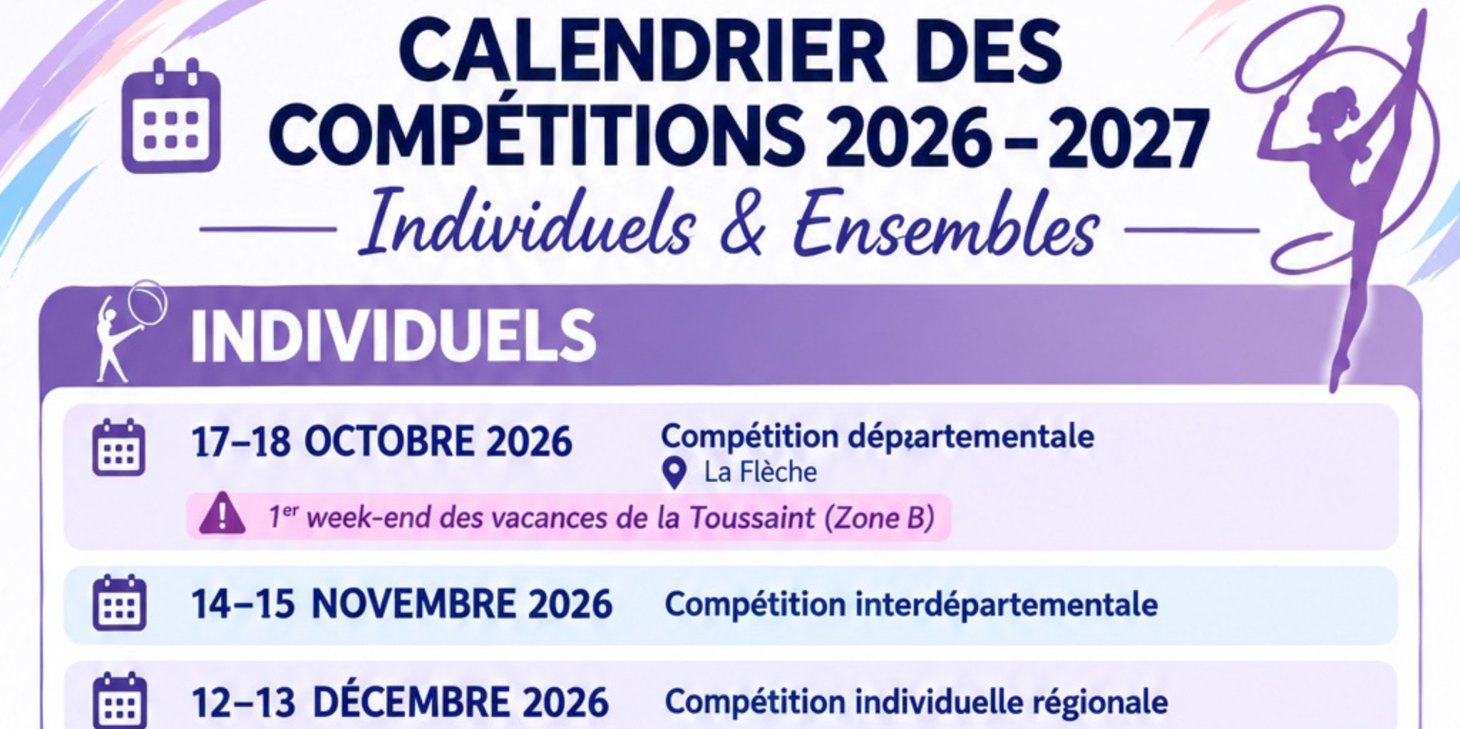 Calendrier des compétitions